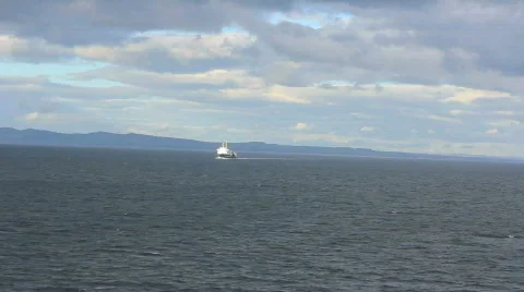 Ferry sails out of shot Video stock 857603