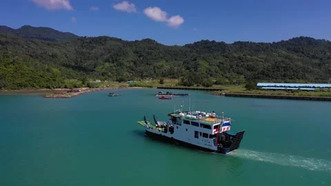 Ferry On The Sea (2) Stock Footage 170864988
