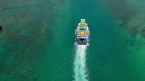 Ferry On The Sea (3) Stock Footage 170865549