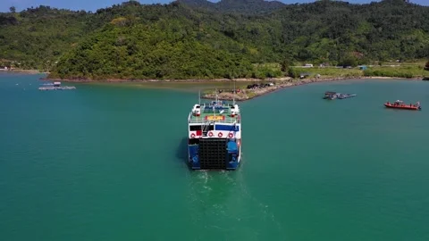 Ferry On The Sea (5) Stock Footage 170865362