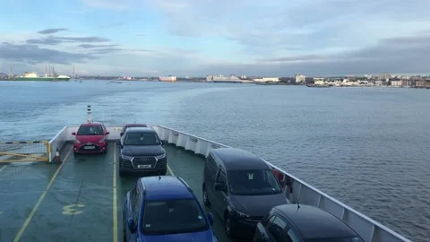 FERRY AT SEA Stock Footage 135543447