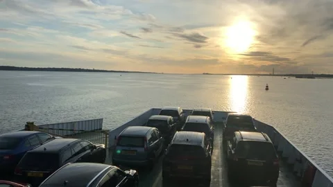 FERRY AT SEA Stock Footage 135543472