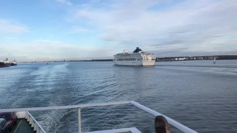 FERRY AT SEA Stock Footage 135543480