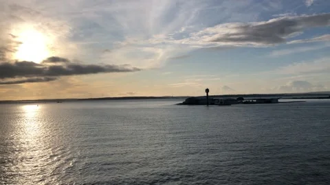 FERRY AT SEA Stock Footage 135543539