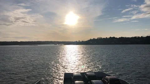 FERRY AT SEA Stock Footage 135543555