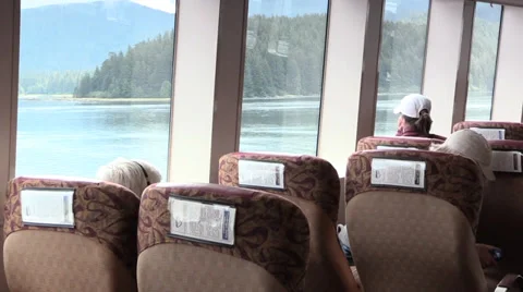 Ferry at sea, viewing windows Stock Footage 29056039