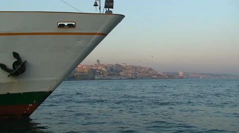 Ferry ship on the Bosphorus. Istanbul Stock Footage 51104871