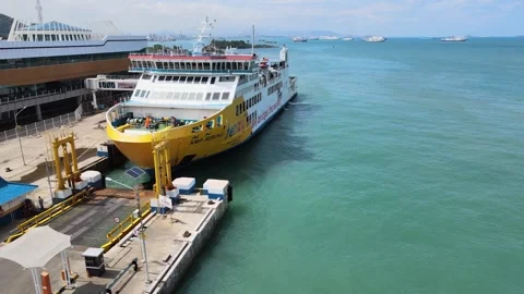 Ferry Ship Docking Video stock 148303450