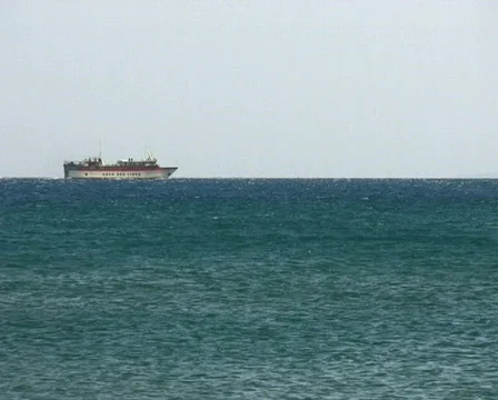 Ferry ship at the horizont Video stock 110989