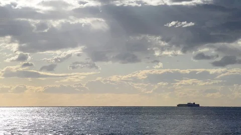 Ferry ship navigates the Strait of Messina Stock Footage 83885884