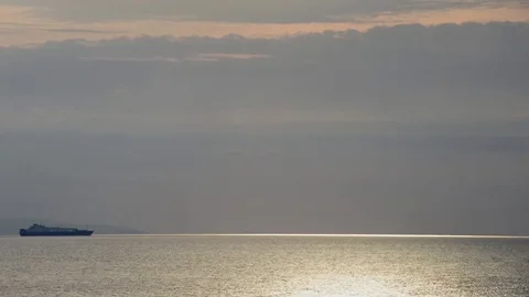 Ferry ship passes Stock Footage 83218162