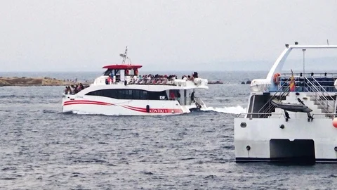 Ferry ship sailing full ahead. Stock Footage 116689294