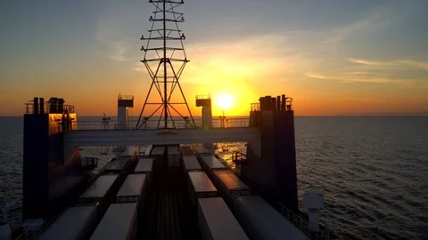 Ferry ship sails Stock Footage 99659718