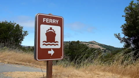 Ferry sign on path Video stock 136433563