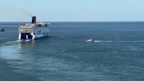 Ferry Stena Vision Leaving Cherbourg Stock Footage 285969686