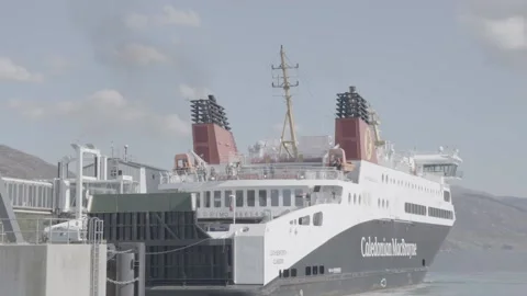 Ferry from Stornoway arrives in Ullapool Stock Footage 159418684