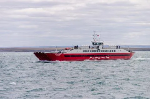 Ferry in the strait of magellan Stock Photos