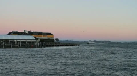 Ferry at Sunset Stock-Footage 12034090