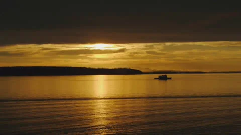 Ferry &amp; Sunset Video stock 25844971