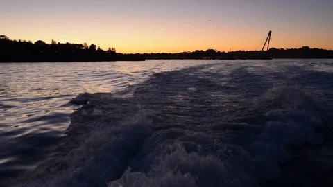 Ferry in Sydney Harbour at Sunset Stock Footage 87004348
