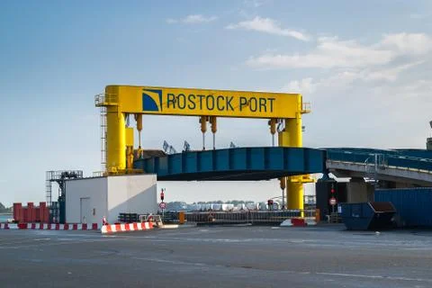 Ferry terminal, loading platform for vehicles. Stock Photos