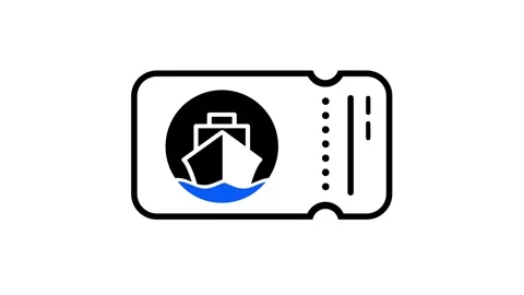 Ferry Ticket Icon Stock Footage 335641941