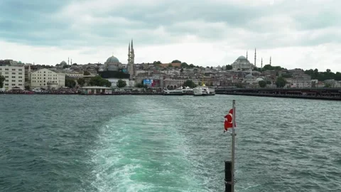 Ferry trip from the unique bosphorus Stock Footage 171371675