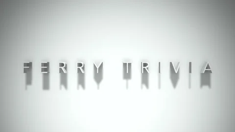 Ferry trivia 3D title animation white text on a white background Stock Footage 299420460