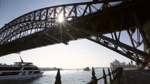 Ferry under the Sydney Harbour Bridge Stock Footage 82062053