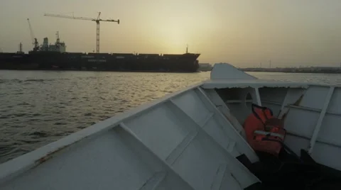 Ferry upon arrival at the port of Dakar, Senegal Stock Footage 47947500
