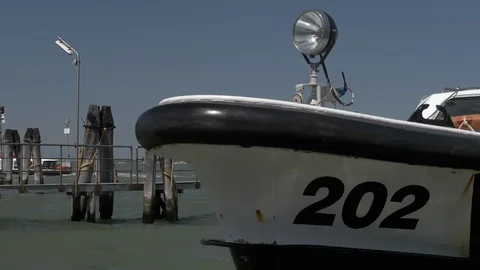 Ferry at Venice Jetty (Flat Profile) Stock Footage 98266202