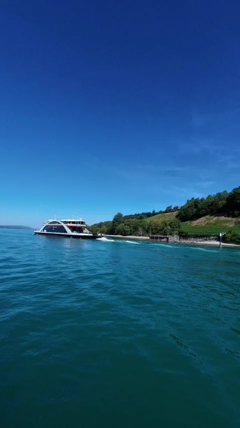 Ferry View between Konstanz and Meersburg on Lake Constance Stock Footage 341865990