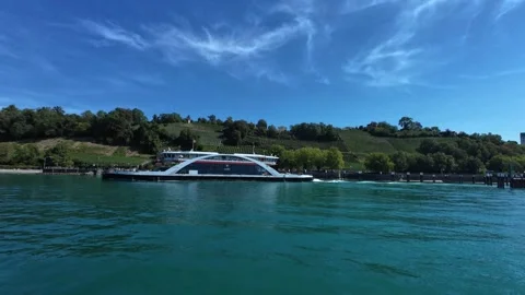 Ferry View between Konstanz and Meersburg on Lake Constance Stock Footage 341865996