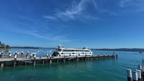 Ferry View between Konstanz and Meersburg on Lake Constance Stock Footage 341868211