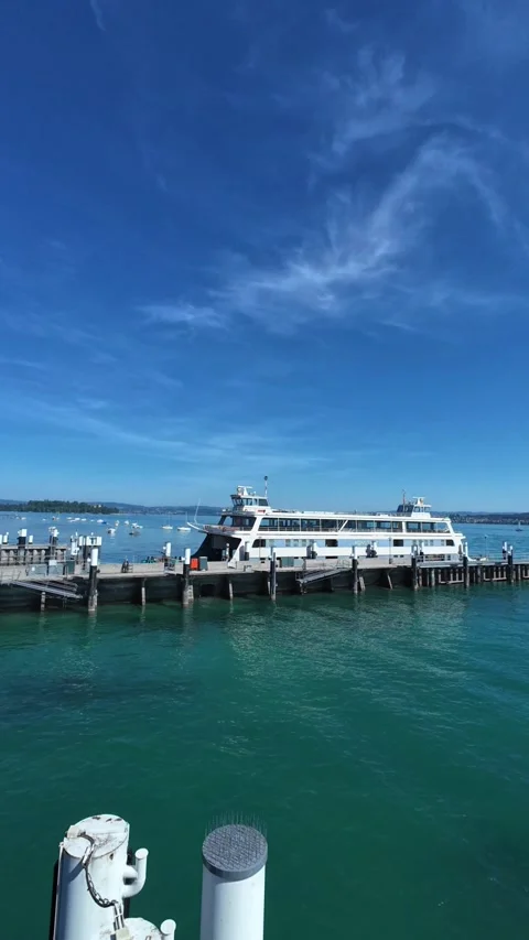 Ferry View between Konstanz and Meersburg on Lake Constance Stock Footage 341868286