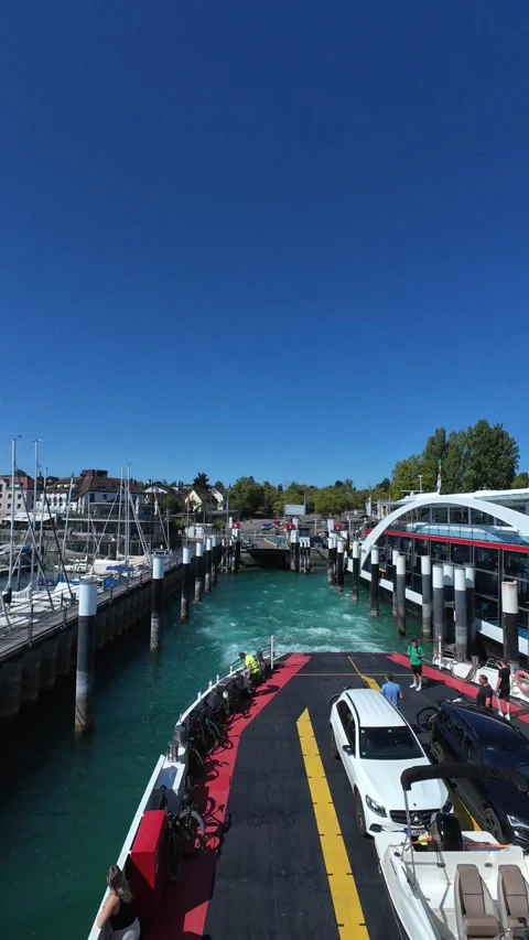 Ferry View between Konstanz and Meersburg on Lake Constance Stock Footage 341868513