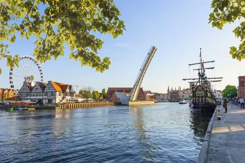 Ferry wheel on Moltava Stock Photos