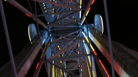 Ferry wheel spinning; view from inside Stockbeeldmateriaal 80305305