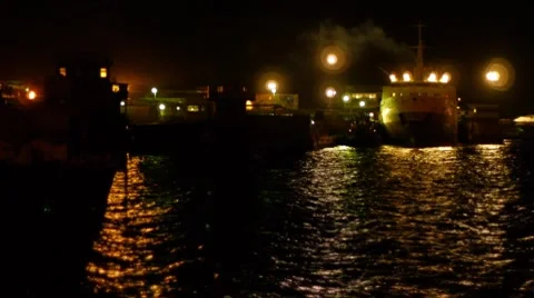 Ferryboat arrival 4 Stock Footage 7541494