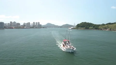 Ferryboat crossing the ocean Stock Footage 171634006