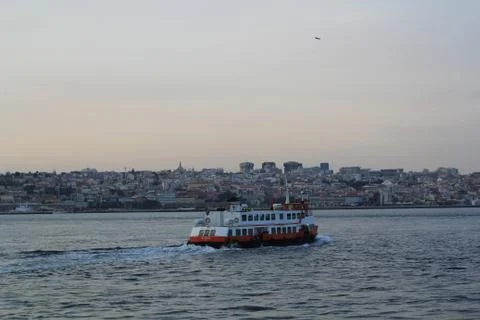 Ferryboat going to Lisbon Stock Photos
