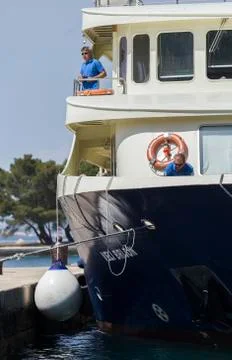 A ferryboat at the pier Stock Photos
