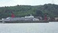 Ferryboat Travels Past Tsunami Barrier Wall Island Of Naoshima Japan HD HD Footage