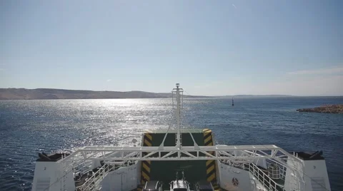 Ferryboat with waves at summer on holiday Stock Footage 54242672