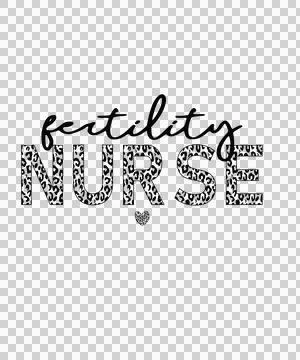 Fertility Nurse Text With Leopard Print displaying heart Stock Illustration