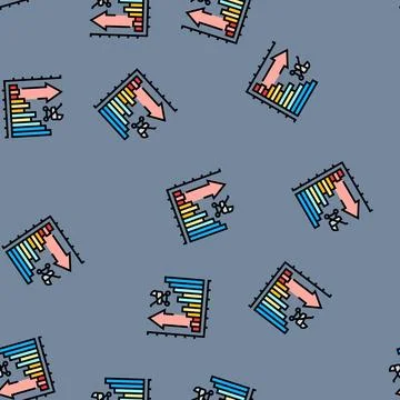 Fertility rate chart vector seamless pattern Illustrazione stock