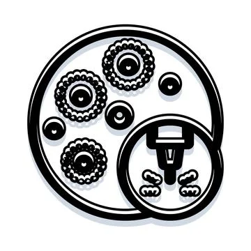 Fertility treatment process with egg retrieval icon Illustrazione stock