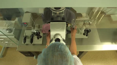 Fertilization of cells in a medical lab top view Stock Footage 41157714