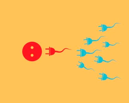 Fertilization concept - vector illustration. Stock Illustration