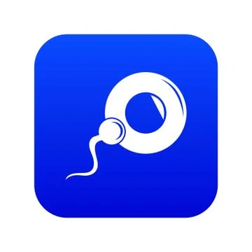 Fertilization egg icon blue vector 스톡 일러스트